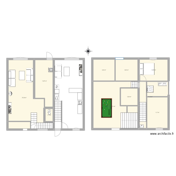 Maison. Plan de 10 pièces et 141 m2