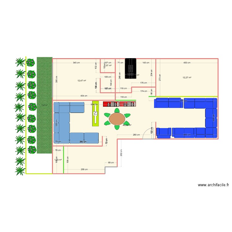 tamesna. Plan de 7 pièces et 80 m2