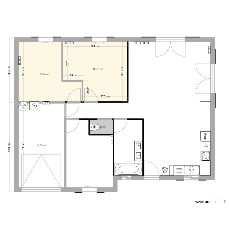 Maison CAMUS 80m julian et toni. Plan de 4 pièces et 40 m2