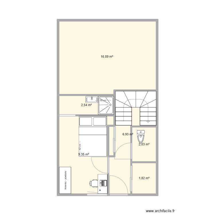 Briand-RDC-option 2. Plan de 6 pièces et 40 m2