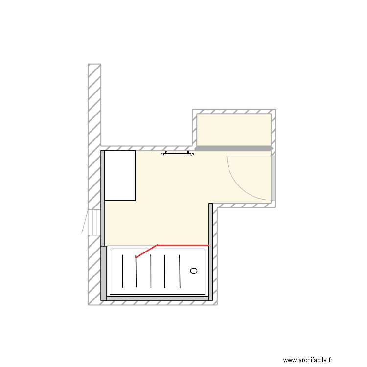 Salle_de_Bain. Plan de 2 pièces et 5 m2