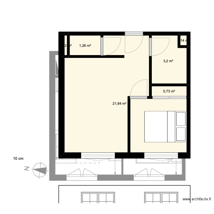 plan formation. Plan de 6 pièces et 27 m2