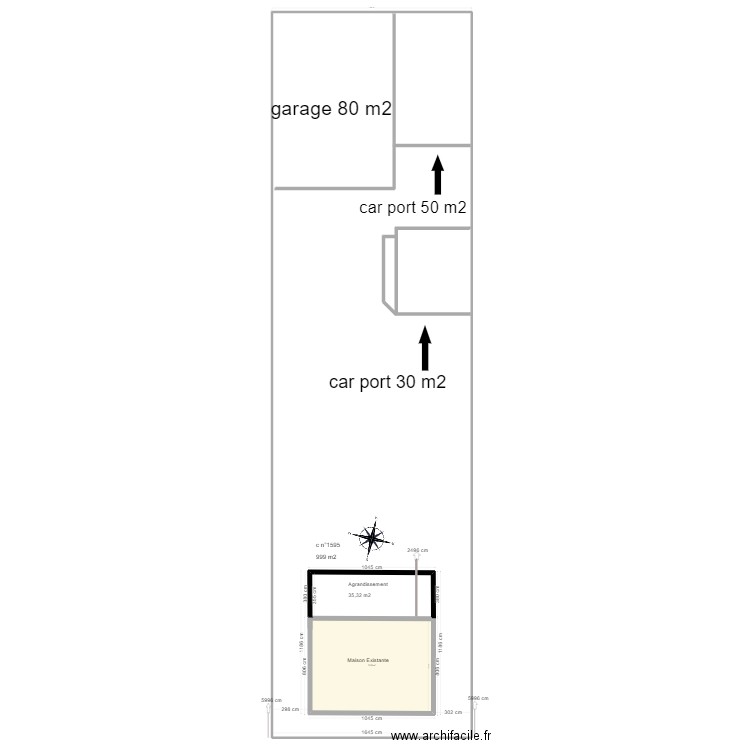 plan agrandissement maison roost . Plan de 2 pièces et 1059 m2