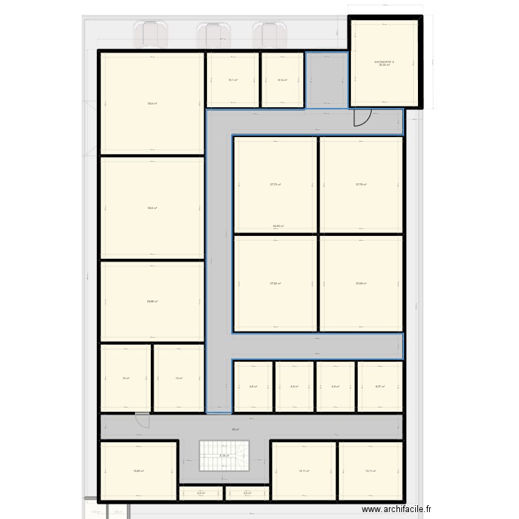 LABORATOIRE VAGNY ABJ 2. Plan de 100 pièces et 2663 m2