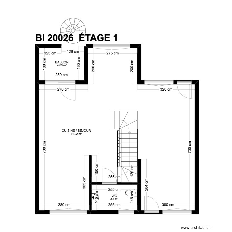 BI 20026.. Plan de 16 pièces et 277 m2