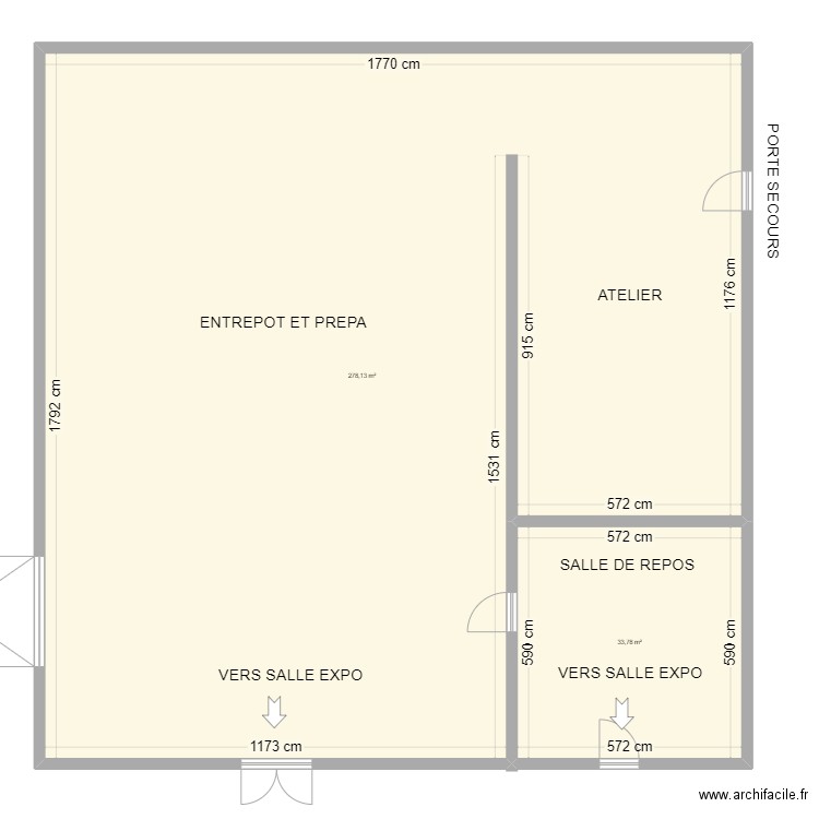 HMC ENTREPOT. Plan de 2 pièces et 312 m2