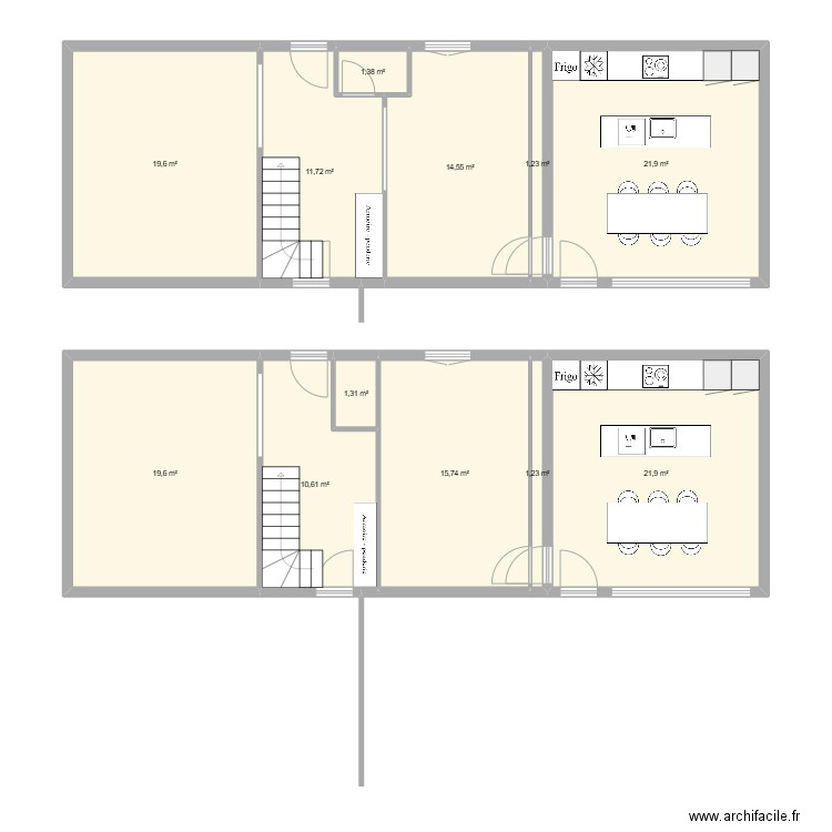 Lucien Reinette. Plan de 12 pièces et 141 m2