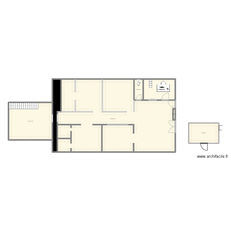 Duclair. Plan de 7 pièces et 143 m2