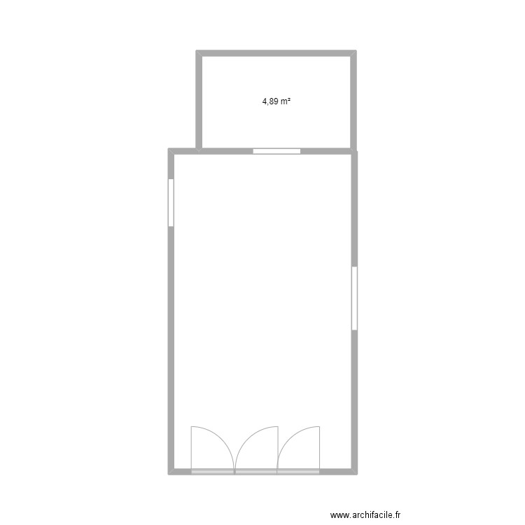 room 2. Plan de 1 pièce et 5 m2