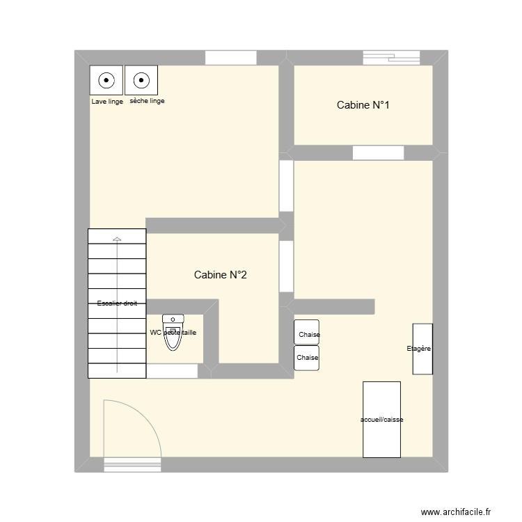 salon st denis. Plan de 2 pièces et 37 m2