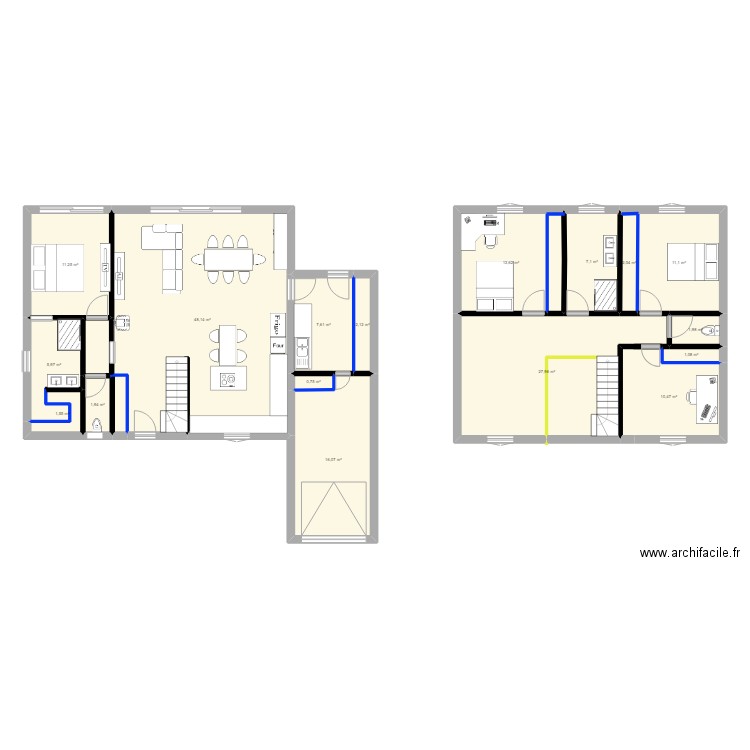 idée 3. Plan de 17 pièces et 174 m2