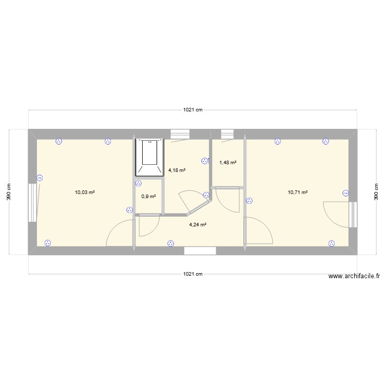 plan agrandissement. Plan de 6 pièces et 32 m2