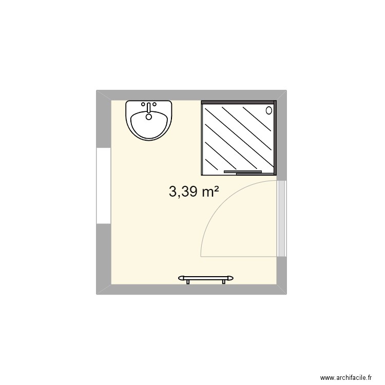 soko. Plan de 1 pièce et 3 m2