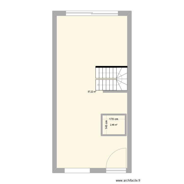 Maison courtaman. Plan de 2 pièces et 63 m2