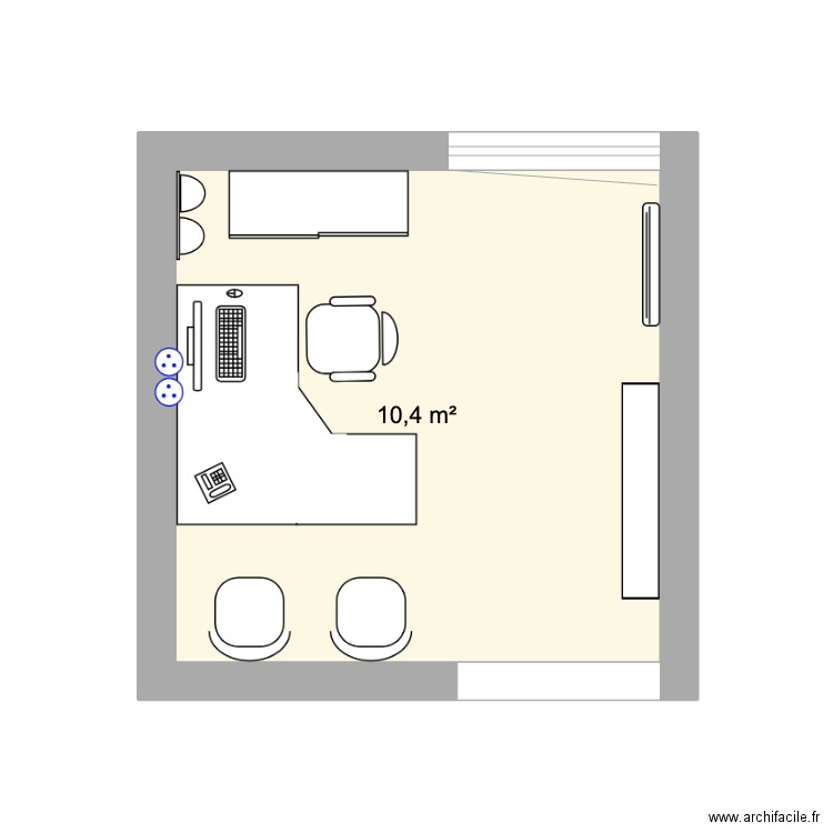 BUREAU VAN V3. Plan de 1 pièce et 10 m2