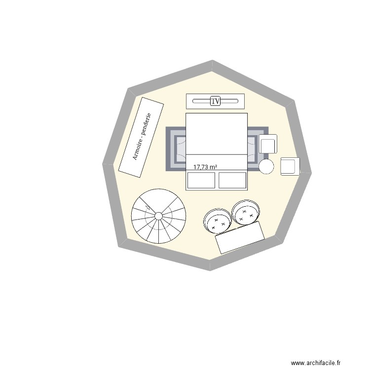 M.M. Plan de 1 pièce et 18 m2