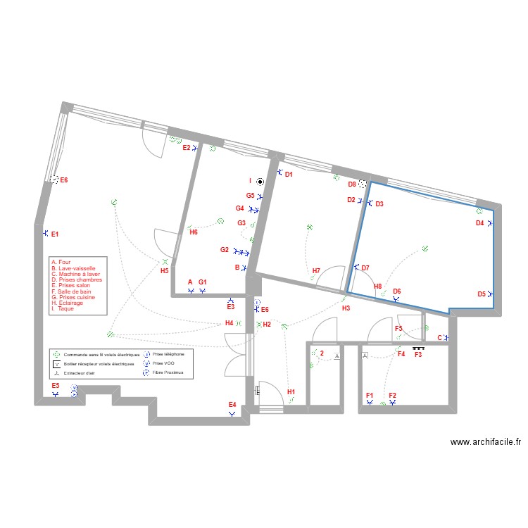 Plan de position Dodaine 2 mars 2025. Plan de 4 pièces et 107 m2