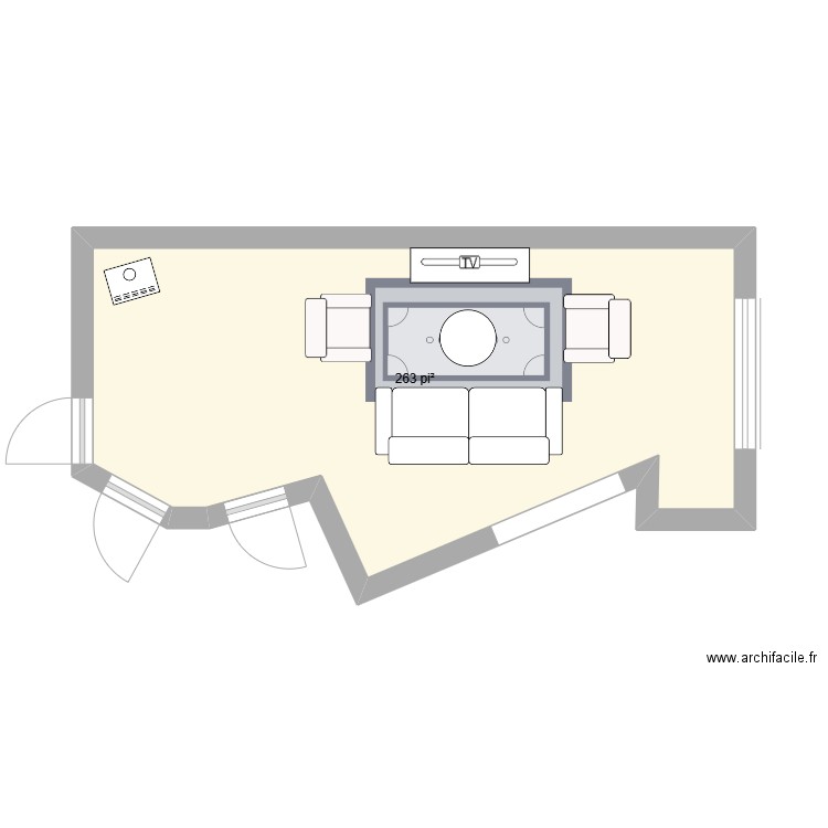 Sous-sol père d'Angie. Plan de 1 pièce et 24 m2