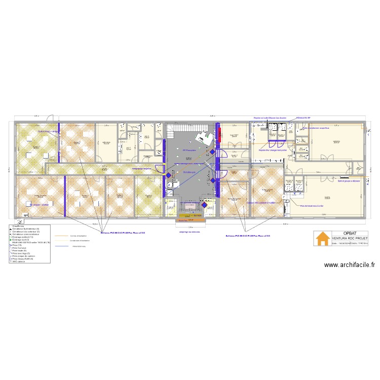 RDC  VENTURA PROJET PORTE 2. Plan de 38 pièces et 398 m2