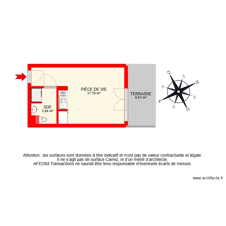 BI18859 -. Plan de 4 pièces et 28 m2