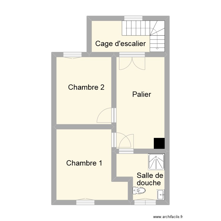 thomas etage. Plan de 5 pièces et 49 m2