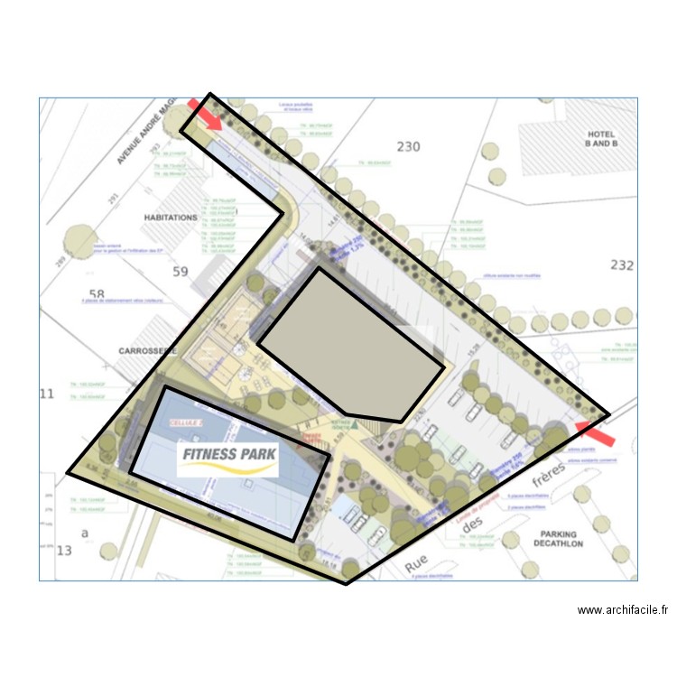 51809- croquis Masse 2. Plan de 3 pièces et 95 m2