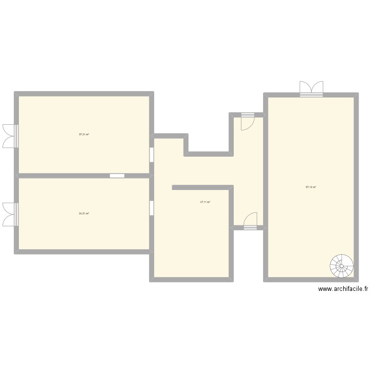 restaurant plan. Plan de 4 pièces et 176 m2