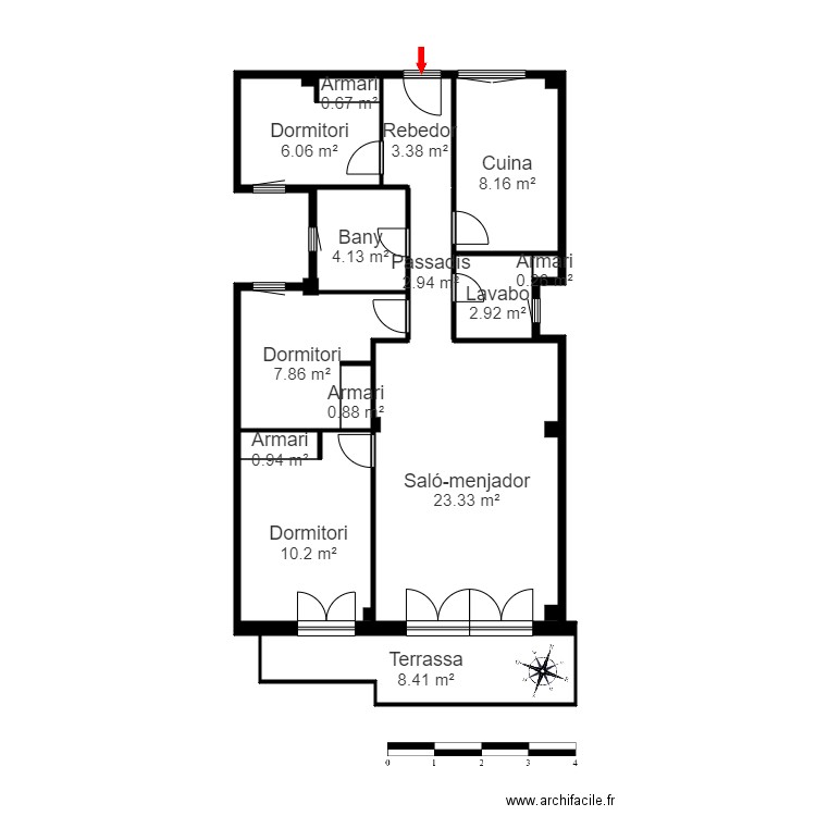 ED. SIGNE, BLOC A, 1-3. ENCAMP. Plan de 15 pièces et 90 m2