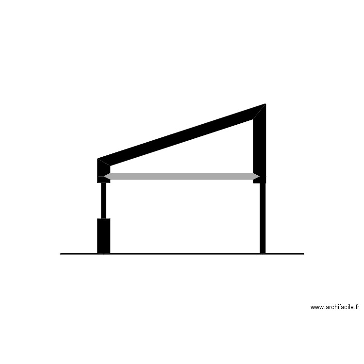 Coupe 1. Plan de 1 pièce et 1 m2