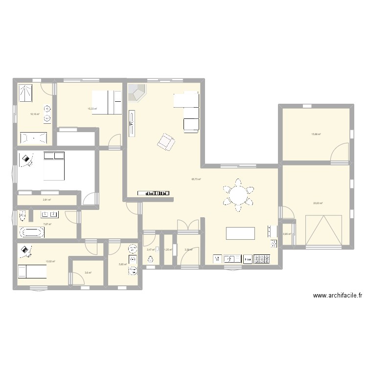 PLAN 3. Plan de 14 pièces et 183 m2