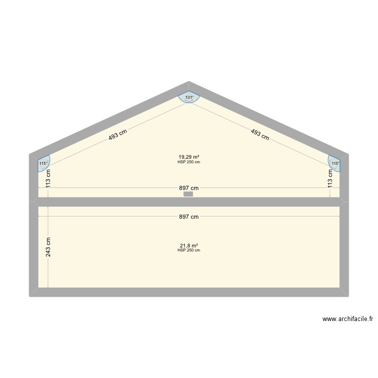 Plan de côte poilly. Plan de 2 pièces et 41 m2