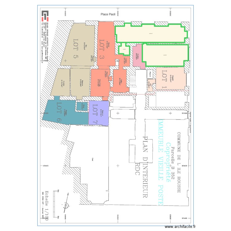 Rdc 2 Piccioni. Plan de 3 pièces et 80 m2