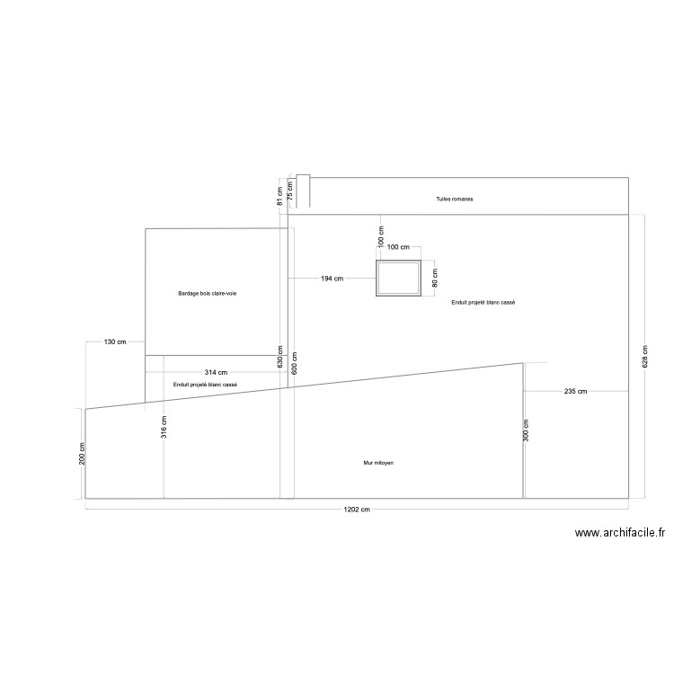 plan de facade Nord. Plan de 0 pièce et 0 m2