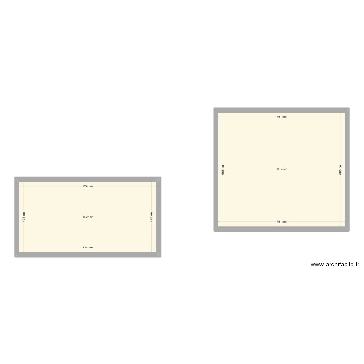 maison. Plan de 2 pièces et 87 m2