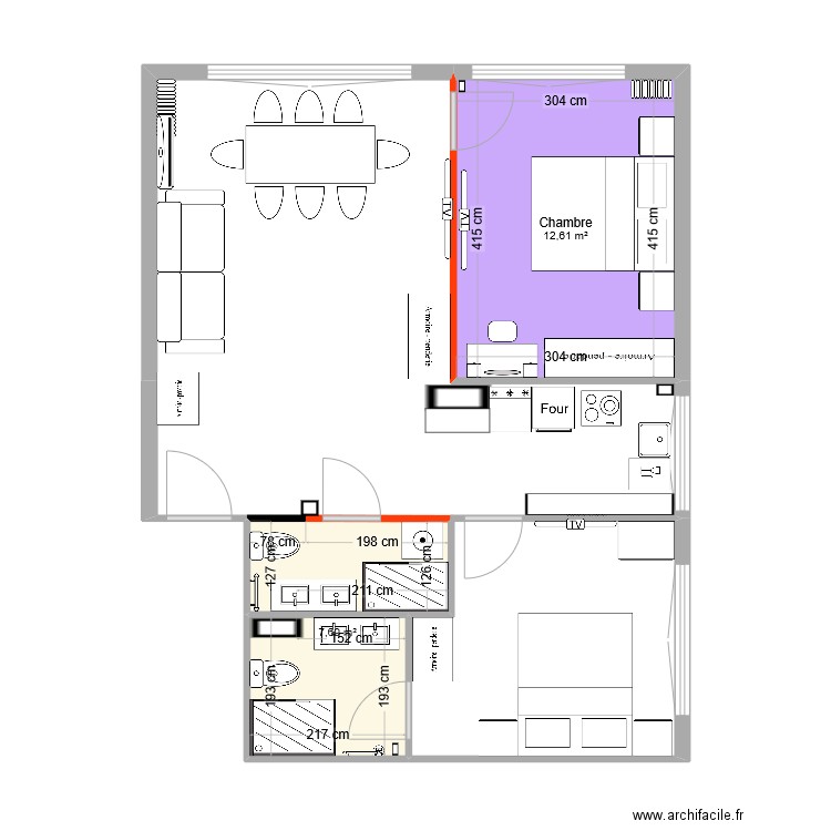 Reine_03-03. Plan de 2 pièces et 20 m2