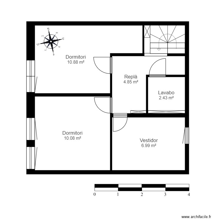 URB. DÉU SOL, BLOC I, AP. 23. INCLES, CANILLO. Plan de 8 pièces et 66 m2