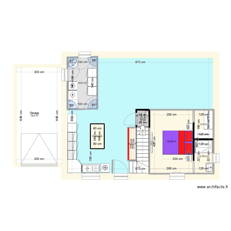 maison 2. Plan de 9 pièces et 121 m2