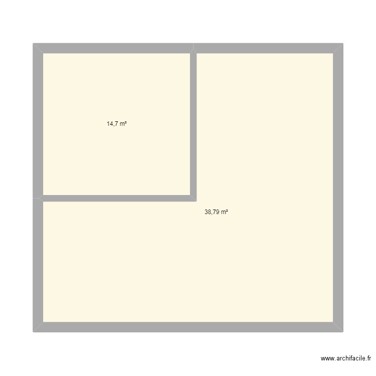 nadir plan. Plan de 2 pièces et 53 m2