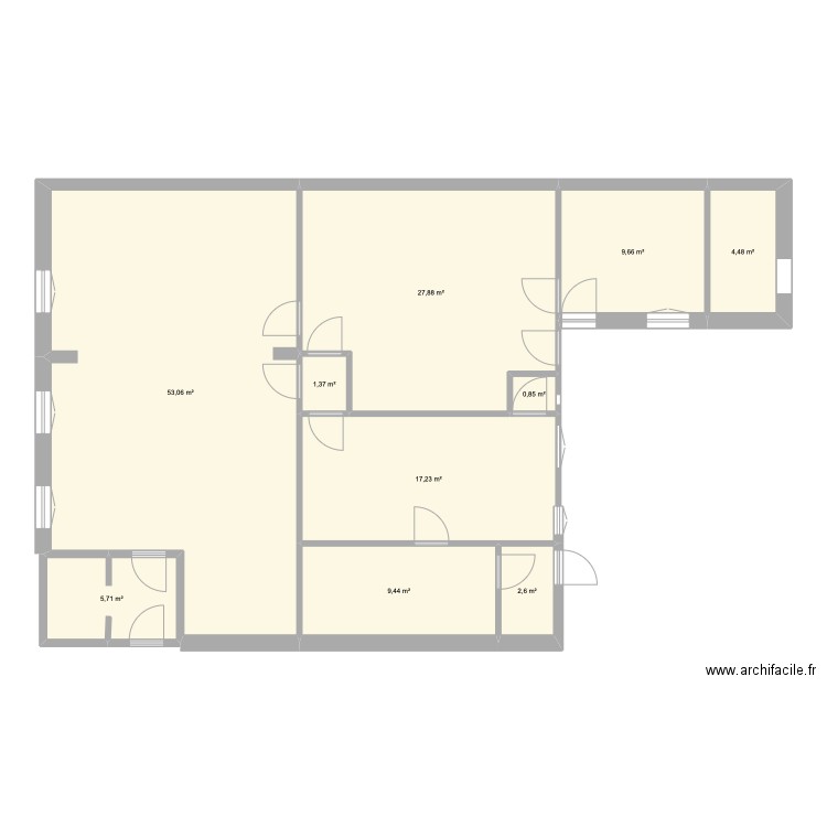 joseph Tissot. Plan de 10 pièces et 132 m2