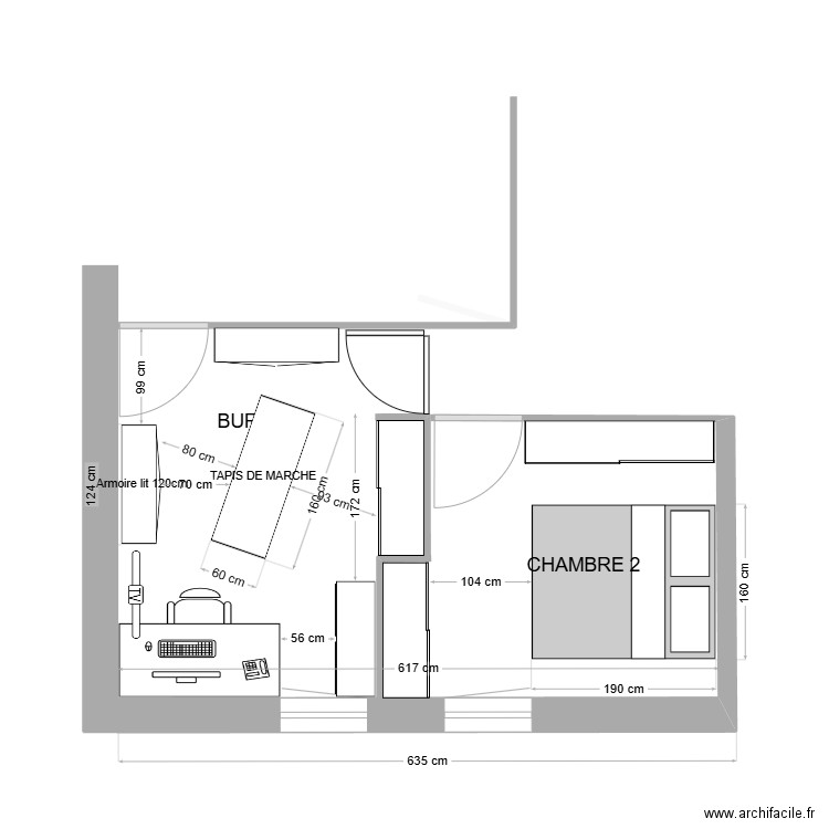 CHAMBRES 2 & 3 version armoire lit. Plan de 0 pièce et 0 m2