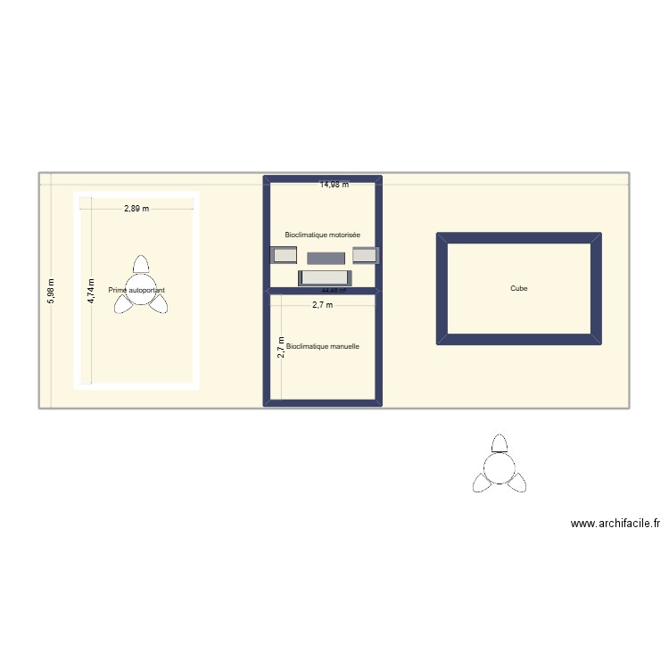 salon. Plan de 5 pièces et 126 m2