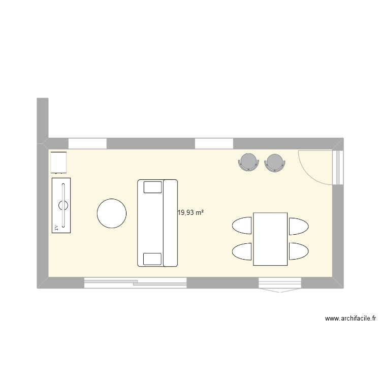 maison salon. Plan de 1 pièce et 20 m2