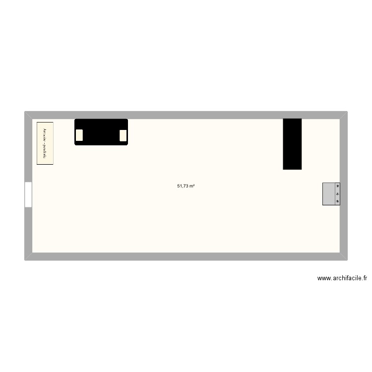 Maison. Plan de 1 pièce et 52 m2