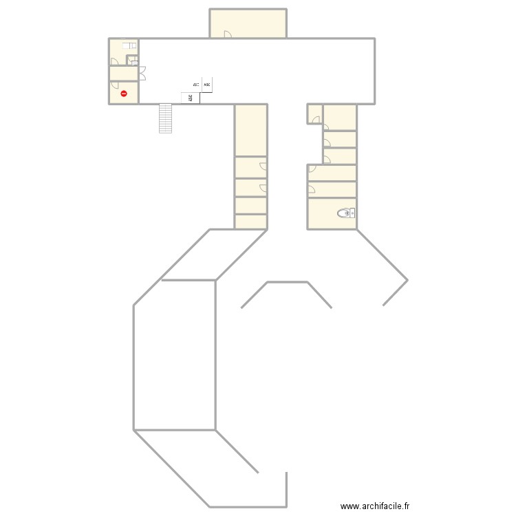 plan JAVC. Plan de 17 pièces et 165 m2