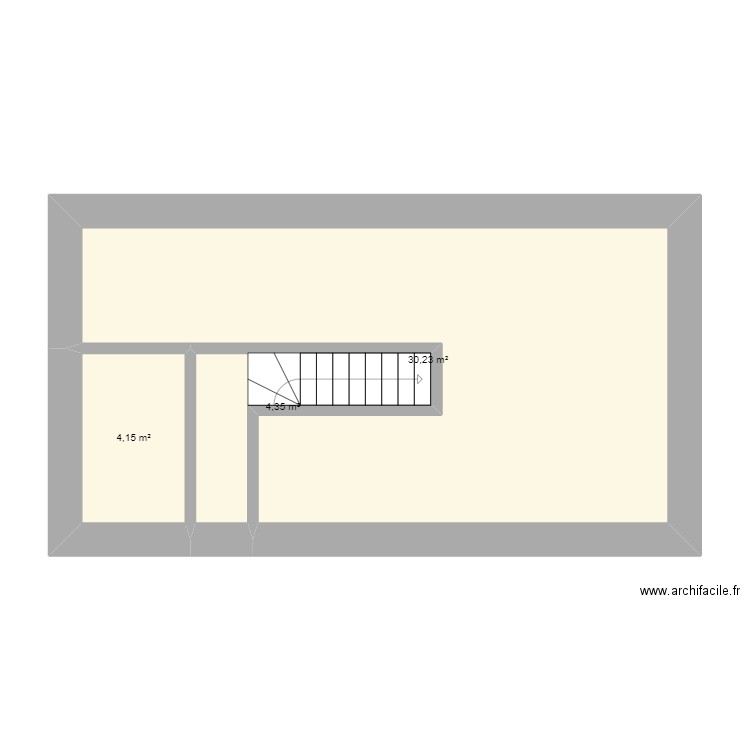 Gite 2 - RDC B. Plan de 3 pièces et 39 m2