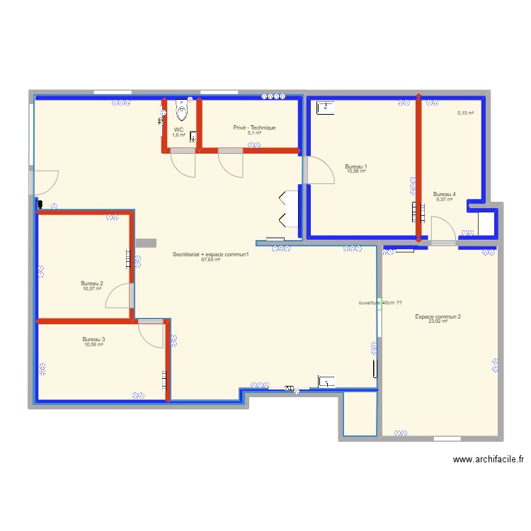 ndebont - projet. Plan de 9 pièces et 154 m2