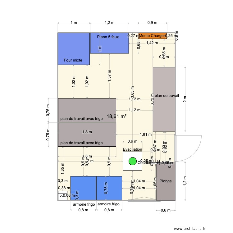 CUISINE AUBERGE. Plan de 0 pièce et 0 m2