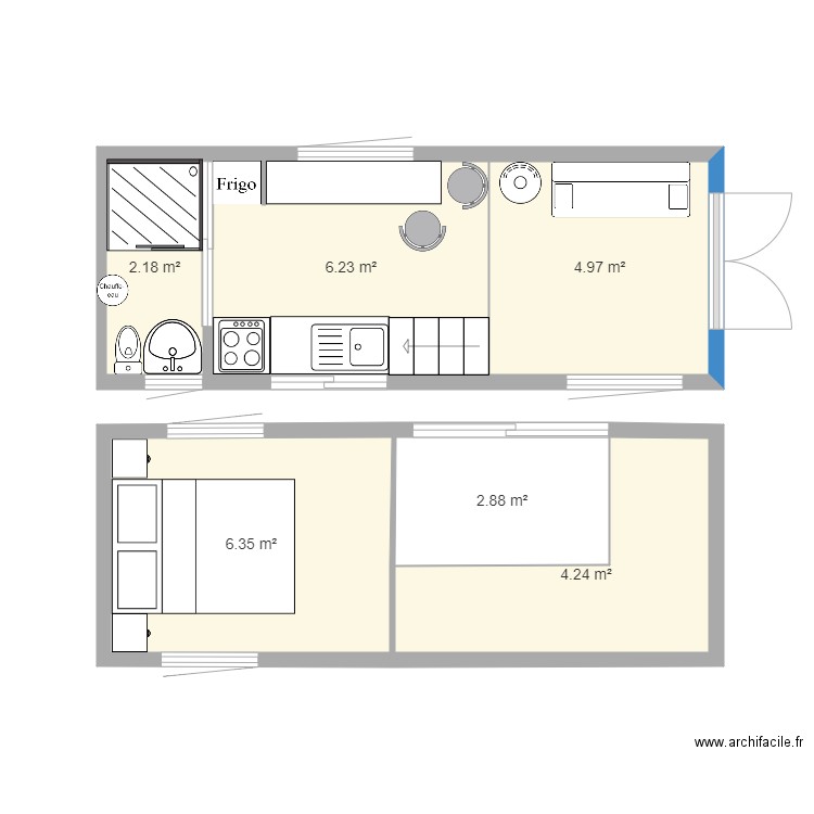 Tiny House. Plan de 0 pièce et 0 m2