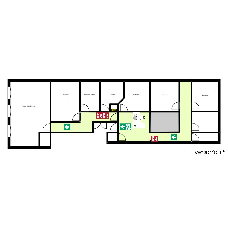 Activ santé. Plan de 14 pièces et 142 m2