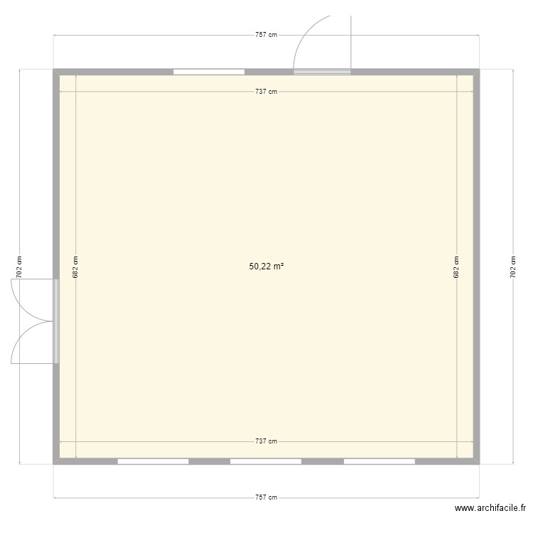 Maison Saint Etienne v1. Plan de 1 pièce et 50 m2